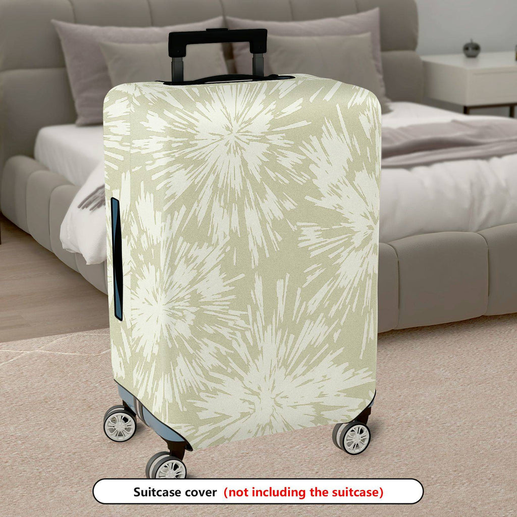 1-Piece Abstract Starburst Beige Pattern Decorative  Suitcase Luggage Cover, Stretch Protective Sleeve