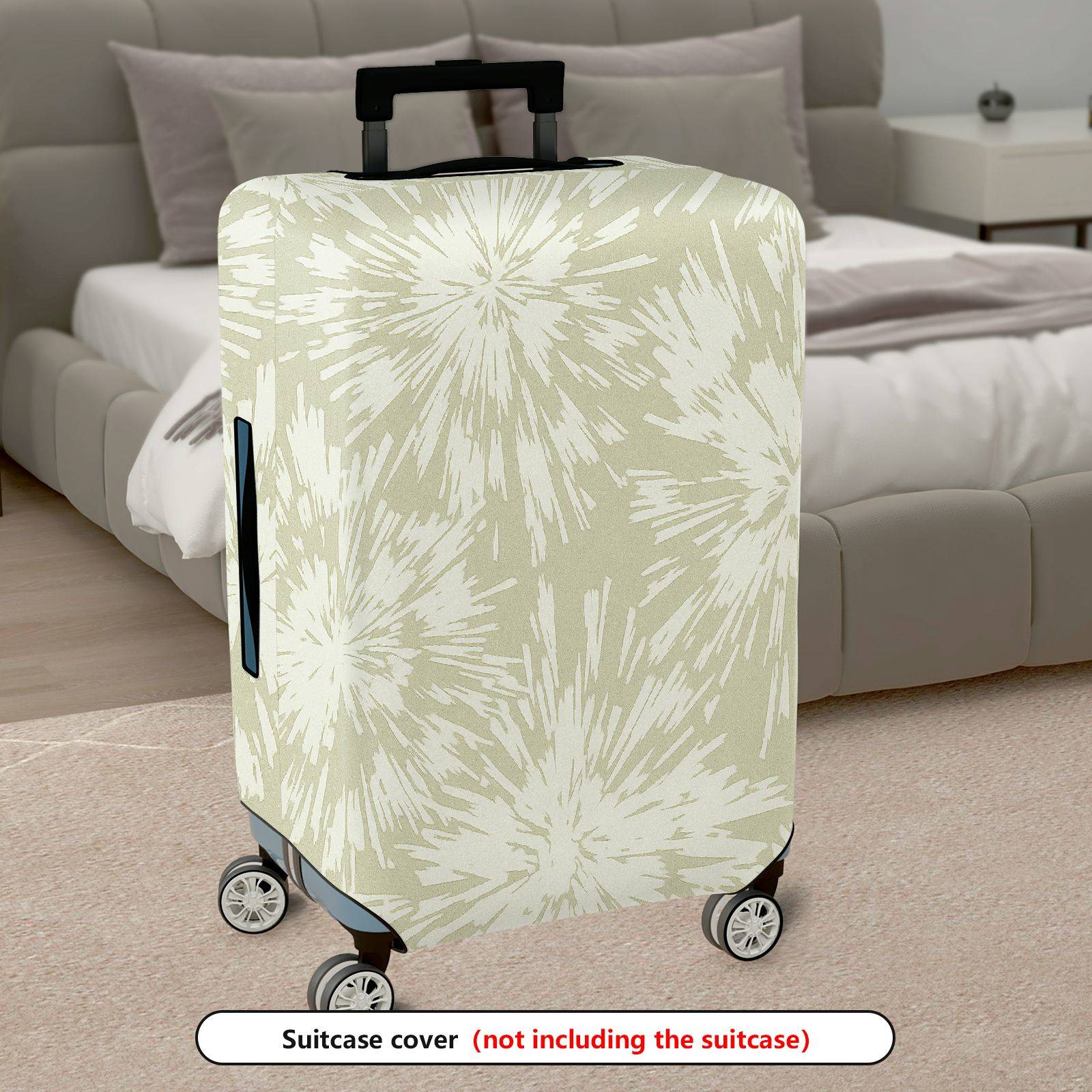 1-Piece Abstract Starburst Beige Pattern Decorative  Suitcase Luggage Cover, Stretch Protective Sleeve