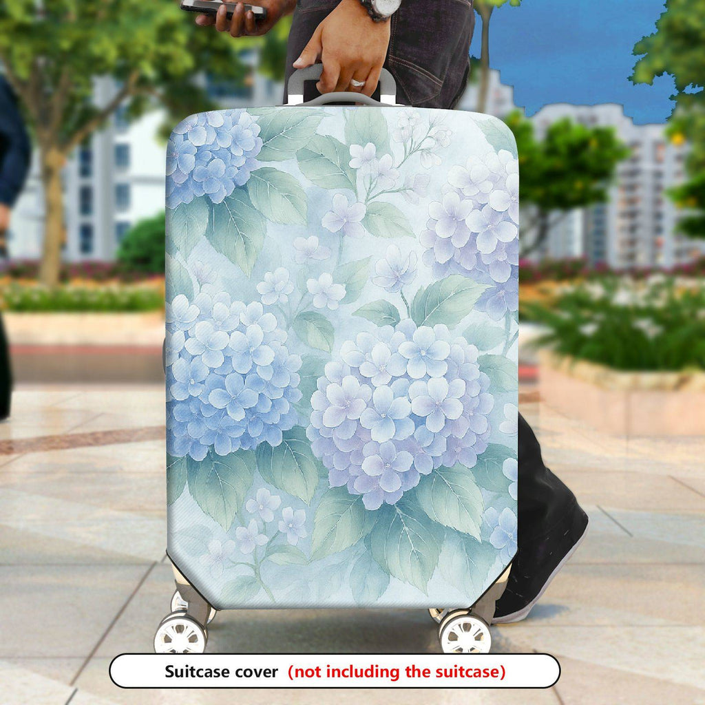 1-Piece Floral Hydrangea Leaf Pastel Nature Artistic  Suitcase Luggage Cover, Stretch Protective Sleeve