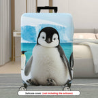 1-Piece Cute Penguin Arctic Ice Snow Wildlife Travel  Suitcase Luggage Cover, Stretch Protective Sleeve