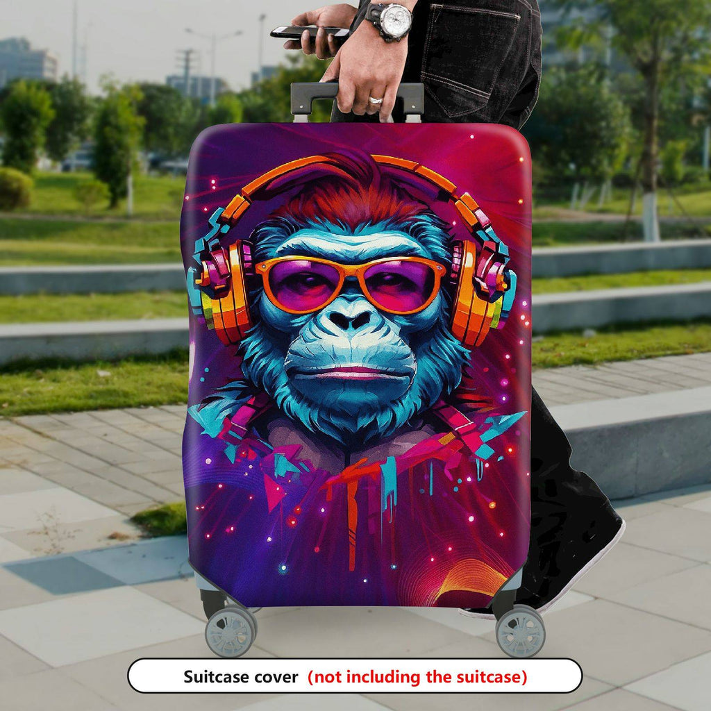 1-Piece Abstract Colorful Headphones  Art Graphic  Suitcase Luggage Cover, Stretch Protective Sleeve