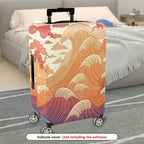 1-Piece Abstract Ocean Waves Artistic Flow Zen Mythical  Suitcase Luggage Cover, Stretch Protective Sleeve