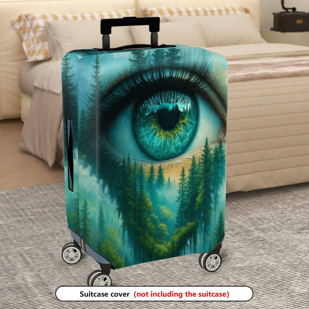 1-Piece Eye Forest Landscape Nature Art Creative  Suitcase Luggage Cover, Stretch Protective Sleeve