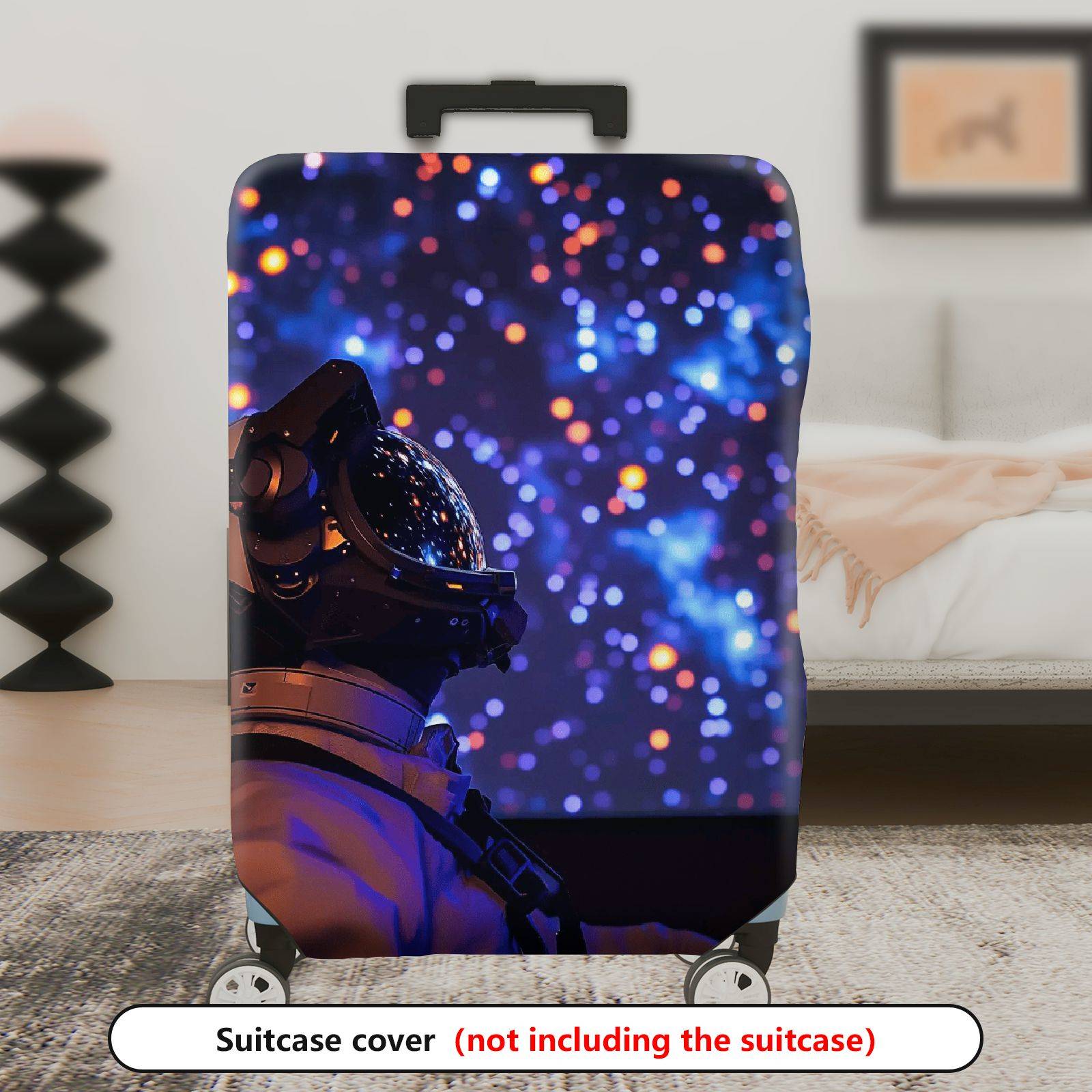 1-Piece Astronaut Galaxy Space Stars Cosmic Adventure  Suitcase Luggage Cover, Stretch Protective Sleeve