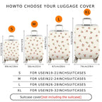 1-Piece Floral Red Berry Green Leaf Holiday Decorative  Suitcase Luggage Cover, Stretch Protective Sleeve