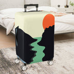 1-Piece Sunset Landscape Nature Mountain River Sun  Suitcase Luggage Cover, Stretch Protective Sleeve