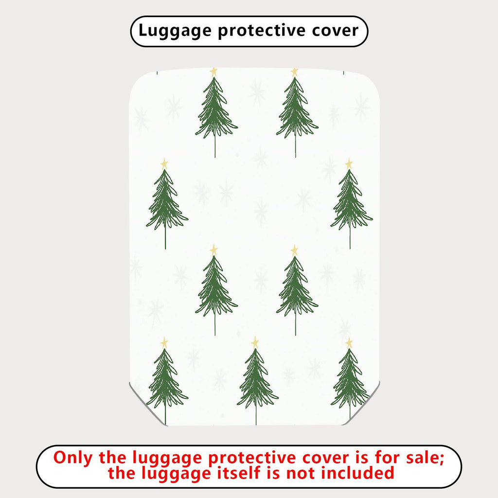 1-Piece Christmas Tree Holiday Seasonal Snow Star Winter  Suitcase Luggage Cover, Stretch Protective Sleeve