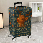1-Piece Reindeer Snowflake Christmas Holiday Festive  Suitcase Luggage Cover, Stretch Protective Sleeve
