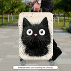 1-Piece Black Cat  Animal Cute Funny Stylish  Suitcase Luggage Cover, Stretch Protective Sleeve
