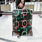 1-Piece Futuristic Geometric  Abstract Retro Modern  Suitcase Luggage Cover, Stretch Protective Sleeve