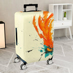 1-Piece Abstract Orange Feather Brush Colorful Splatter Art  Suitcase Luggage Cover, Stretch Protective Sleeve