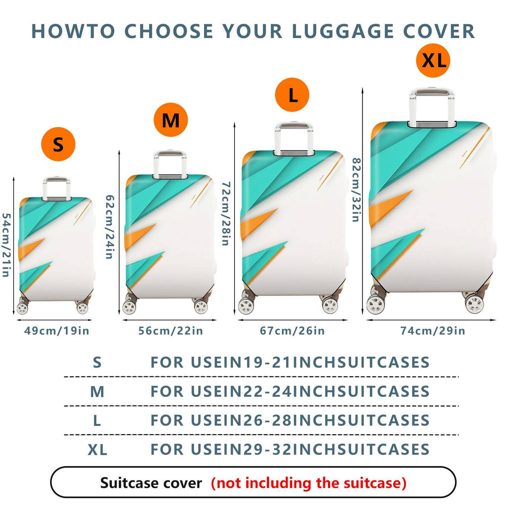 1-Piece Abstract Geometric Modern Colorful Artistic Stylish  Suitcase Luggage Cover, Stretch Protective Sleeve