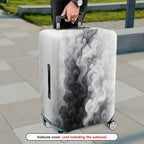 1-Piece Abstract Black White Smoke Cloud Swirl Artistic  Suitcase Luggage Cover, Stretch Protective Sleeve