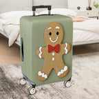 1-Piece Gingerbread Man  Holiday Festive Fun  Suitcase Luggage Cover, Stretch Protective Sleeve