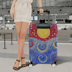 1-Piece Abstract Colorful Sun Swirl Dot Artistic  Suitcase Luggage Cover, Stretch Protective Sleeve
