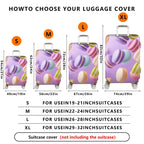 1-Piece Colorful Sweet Macaron Pastel Fun Cute  Suitcase Luggage Cover, Stretch Protective Sleeve