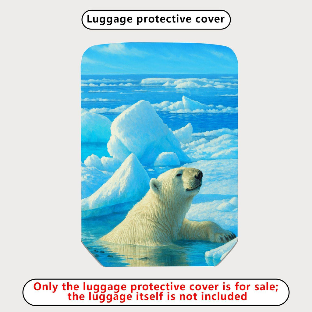 1-Piece Arctic Polar Bear Ice Ocean Scenery Nature  Suitcase Luggage Cover, Stretch Protective Sleeve