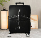 1-Piece Airplane Travel Adventure Design Black Stylish Modern Minimalist  Suitcase Luggage Cover, Stretch Protective Sleeve