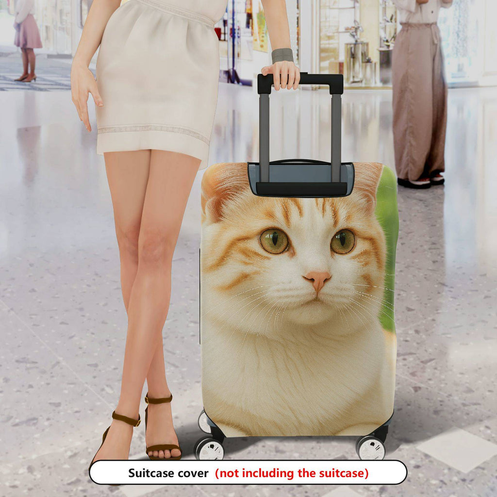 1-Piece Cute Cat Feline Animal Nature Whiskers  Suitcase Luggage Cover, Stretch Protective Sleeve