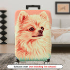 1-Piece Cute Fluffy Pomeranian Pet Dog Animal  Suitcase Luggage Cover, Stretch Protective Sleeve