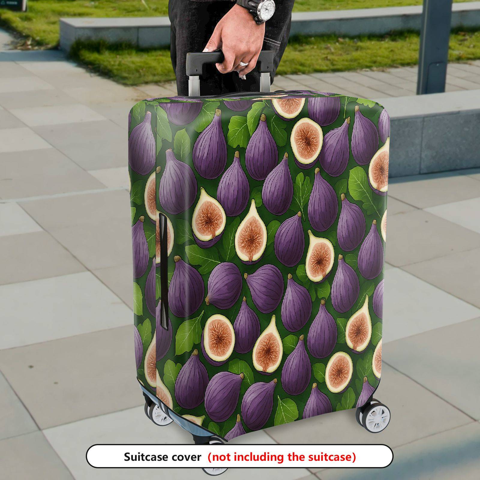 1-Piece Fig Leaf Fruit Nature Travel Holiday  Suitcase Luggage Cover, Stretch Protective Sleeve