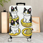 1-Piece Cat Pineapple Cute Fun Whimsical  Suitcase Luggage Cover, Stretch Protective Sleeve