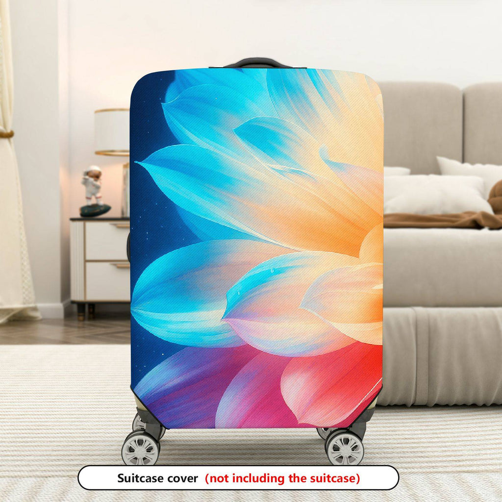 1-Piece Floral Abstract Colorful Gradient Vibrant Artistic  Suitcase Luggage Cover, Stretch Protective Sleeve