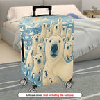 1-Piece Polar Bear Penguin Arctic Wildlife Nature Cute  Suitcase Luggage Cover, Stretch Protective Sleeve