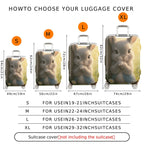 1-Piece Cute Rabbit Nature Forest Flower Animal  Suitcase Luggage Cover, Stretch Protective Sleeve