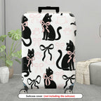 1-Piece Black Cat Bow Knot Paw Ribbon Cute  Suitcase Luggage Cover, Stretch Protective Sleeve
