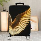 1-Piece Angel Wing Golden Black Artistic Stylish Unique Chic  Suitcase Luggage Cover, Stretch Protective Sleeve