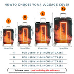 1-Piece Fiery Mysterious Futuristic Abstract Cosmic  Suitcase Luggage Cover, Stretch Protective Sleeve