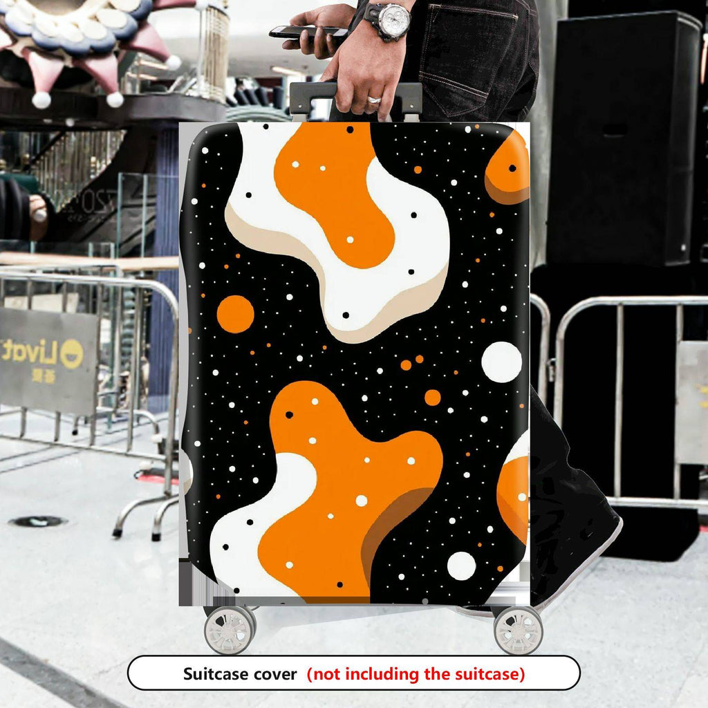 1-Piece Abstract Orange Black White Polka Dot Pattern Graphic Artistic  Suitcase Luggage Cover, Stretch Protective Sleeve