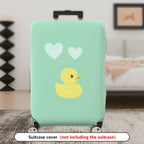 1-Piece Cute Duck Heart Mint Green Decorative Fun Unique Playful  Suitcase Luggage Cover, Stretch Protective Sleeve