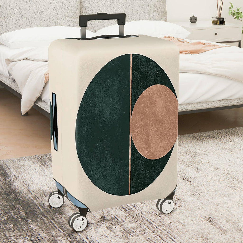 1-Piece Geometric Circle Abstract Modern Artistic Stylish  Suitcase Luggage Cover, Stretch Protective Sleeve