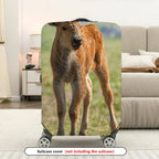 1-Piece Animal Nature Wildlife Calf Grassland Peaceful  Suitcase Luggage Cover, Stretch Protective Sleeve