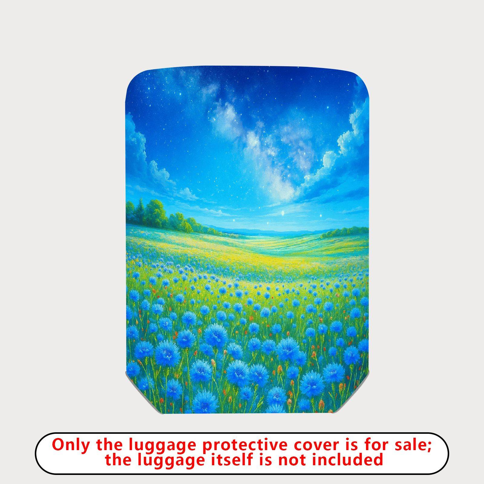 1-Piece Starry Sky Field Meadow Nature Landscape Cosmic  Suitcase Luggage Cover, Stretch Protective Sleeve