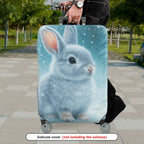 1-Piece Rabbit Snow Winter Animal Cute Nature  Suitcase Luggage Cover, Stretch Protective Sleeve