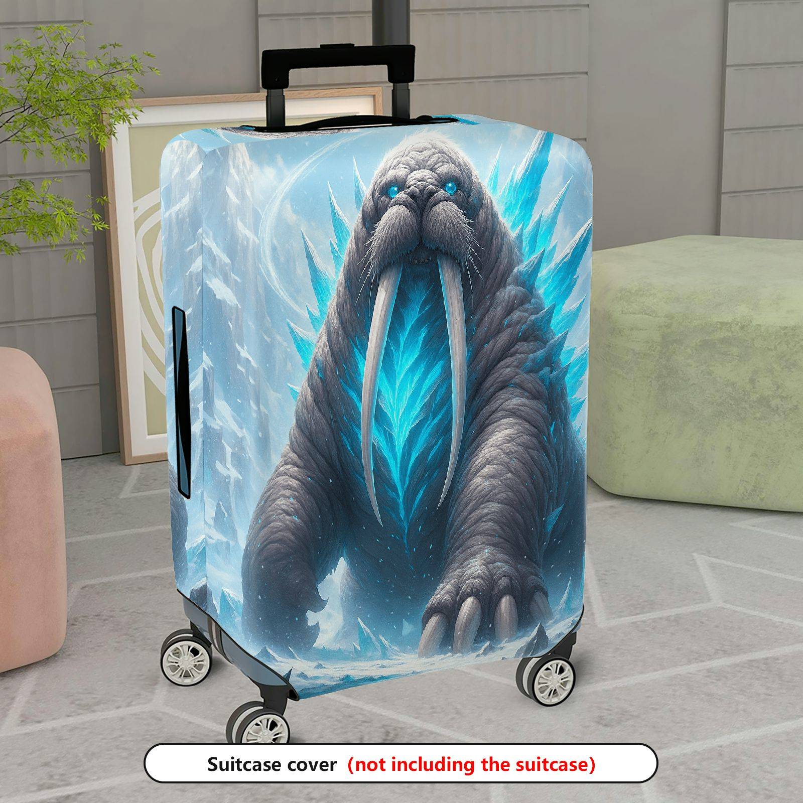 1-Piece Arctic Walrus Ice Fantasy Wildlife Creature  Suitcase Luggage Cover, Stretch Protective Sleeve