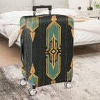 1-Piece Geometric Vintage Abstract Art Deco Pattern  Suitcase Luggage Cover, Stretch Protective Sleeve