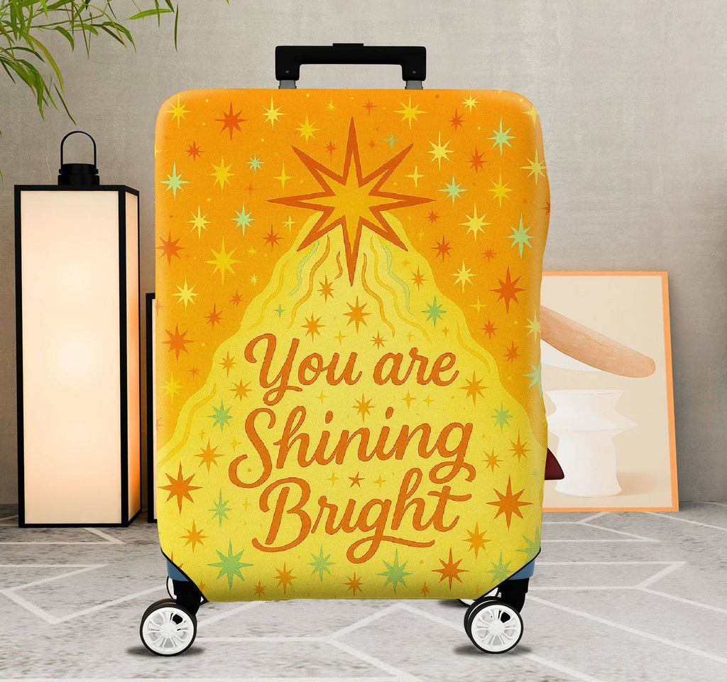 1-Piece Inspirational Bright Starry Quote Text Holiday  Suitcase Luggage Cover, Stretch Protective Sleeve