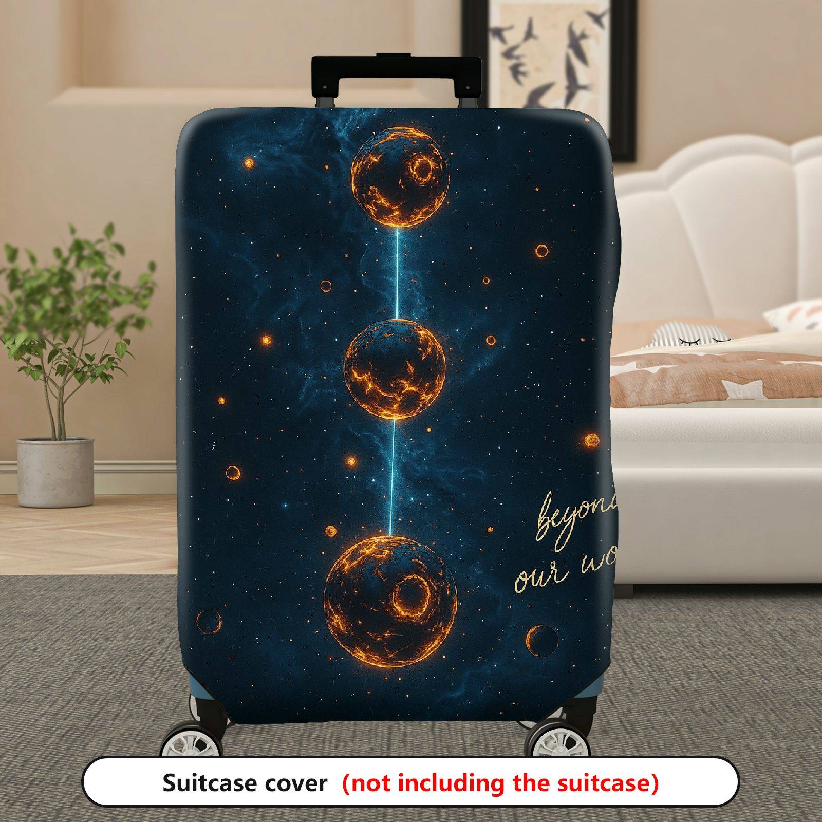 1-Piece Cosmic Galaxy Space Planet Pattern  Suitcase Luggage Cover, Stretch Protective Sleeve