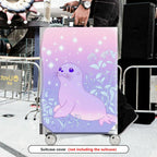1-Piece Cute Seal Starry Floral Pastel Gradient Magical  Suitcase Luggage Cover, Stretch Protective Sleeve