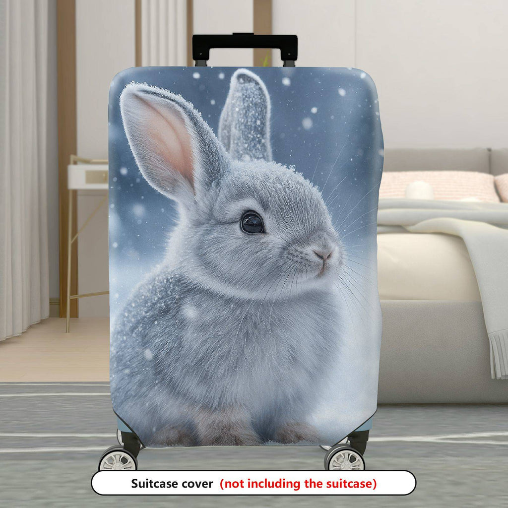 1-Piece Cute Rabbit Snow Winter Nature Animal  Suitcase Luggage Cover, Stretch Protective Sleeve