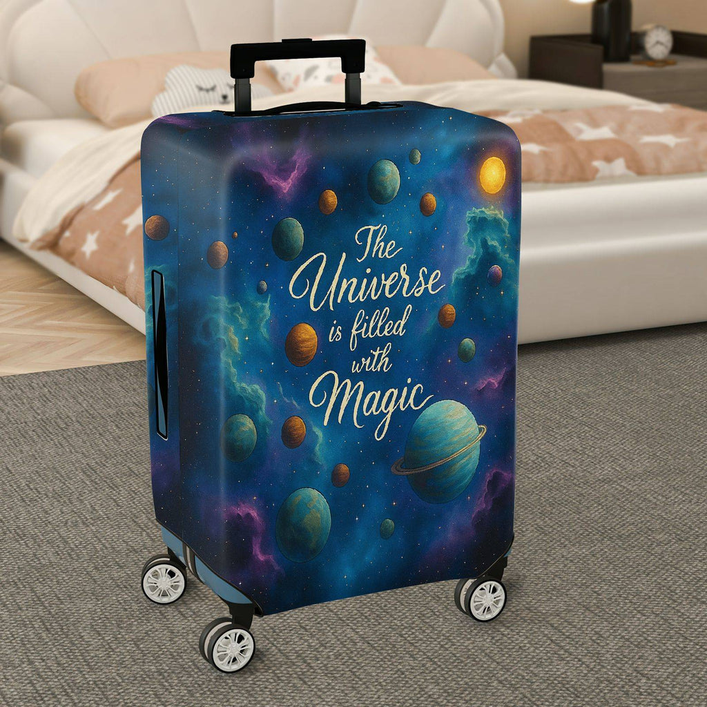 1-Piece Universe Galaxy Space Magic Cosmic Celestial  Suitcase Luggage Cover, Stretch Protective Sleeve