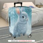 1-Piece Rabbit Snow Winter Animal Cute Nature  Suitcase Luggage Cover, Stretch Protective Sleeve