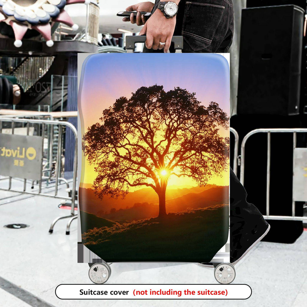 1-Piece Sunrise Tree Nature Landscape Scenery Sunset  Suitcase Luggage Cover, Stretch Protective Sleeve