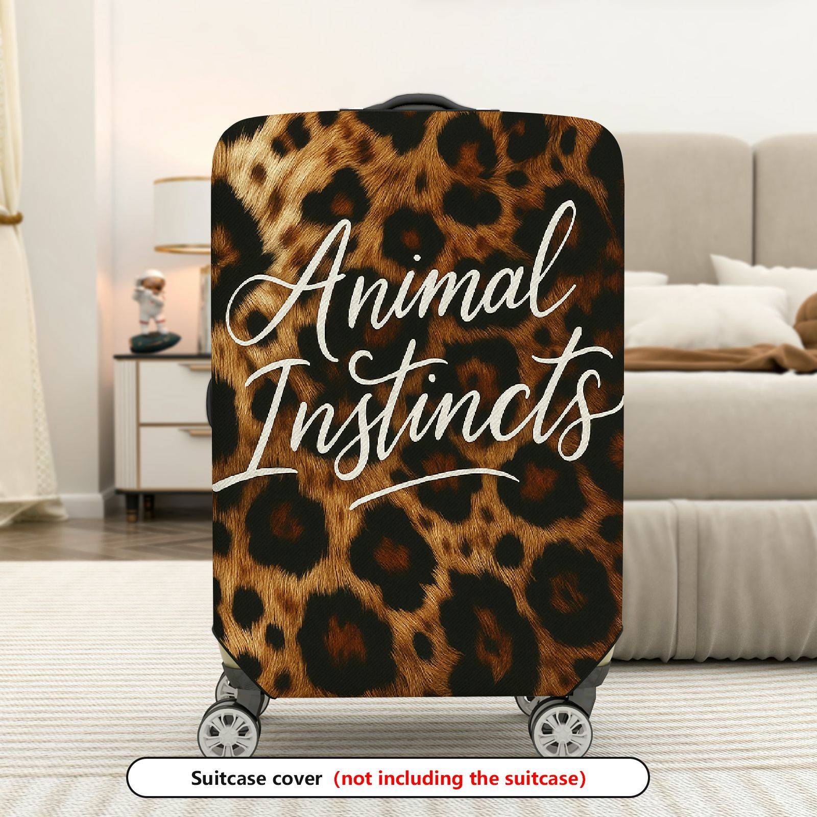 1-Piece Animal Instincts Leopard Print Wild Pattern Bold Style Travel  Suitcase Luggage Cover, Stretch Protective Sleeve