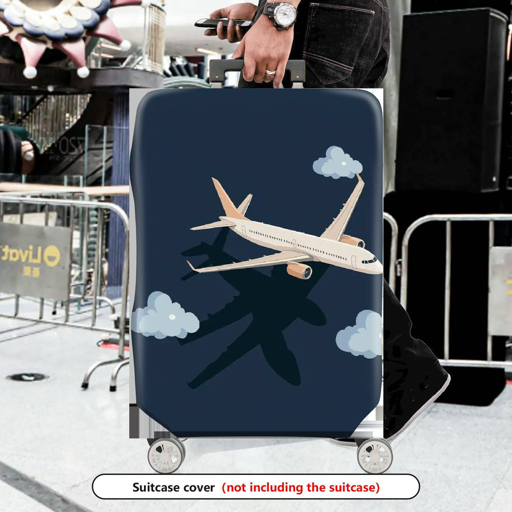 1-Piece Airplane Travel Clouds Sky Blue  Suitcase Luggage Cover, Stretch Protective Sleeve