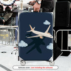 1-Piece Airplane Travel Clouds Sky Blue  Suitcase Luggage Cover, Stretch Protective Sleeve